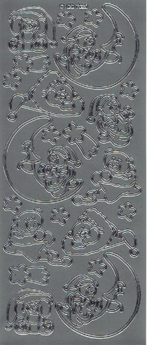 Teddy Bear on the moon in Silver